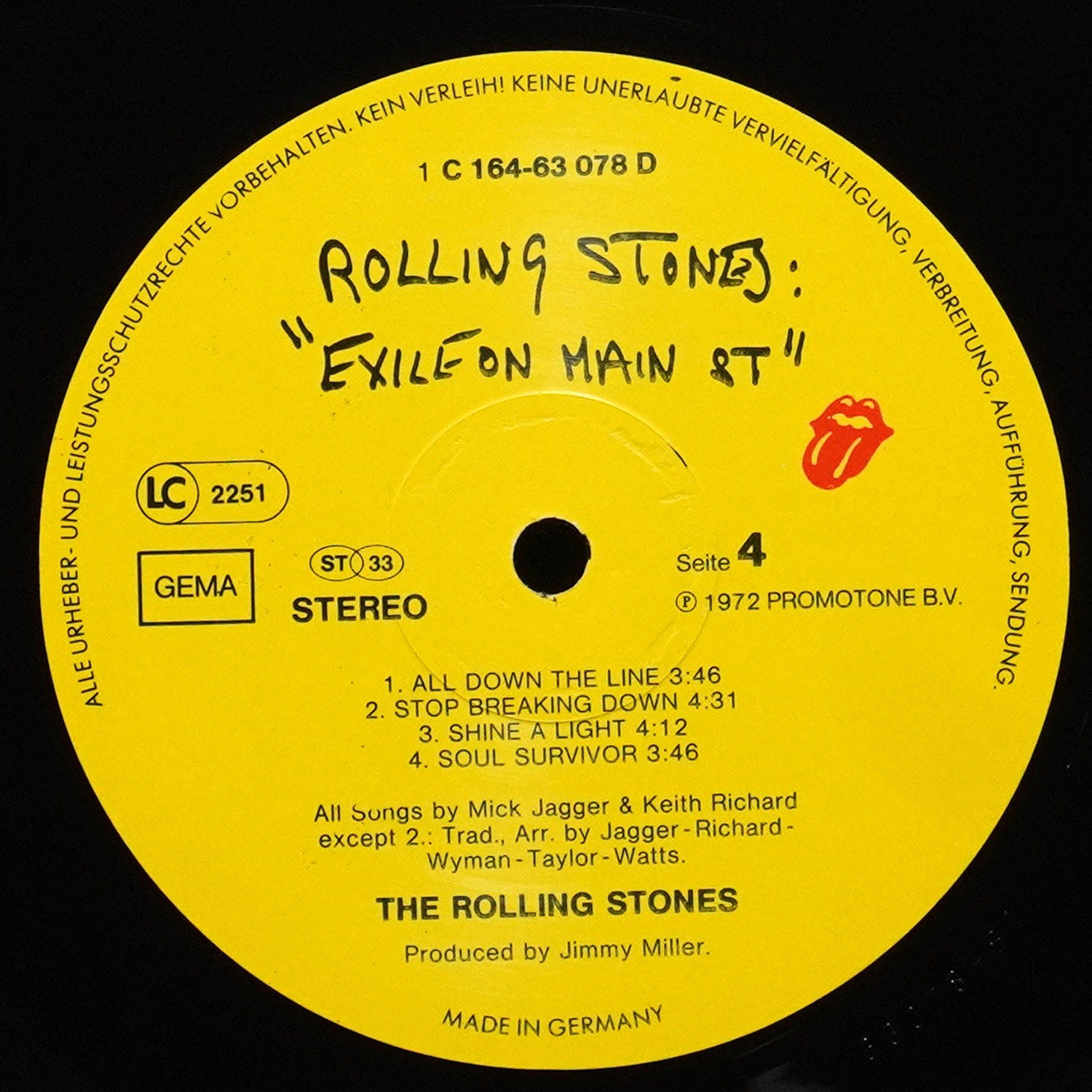 LP Rolling Stones — Exile On Main St (2LP) фото 7