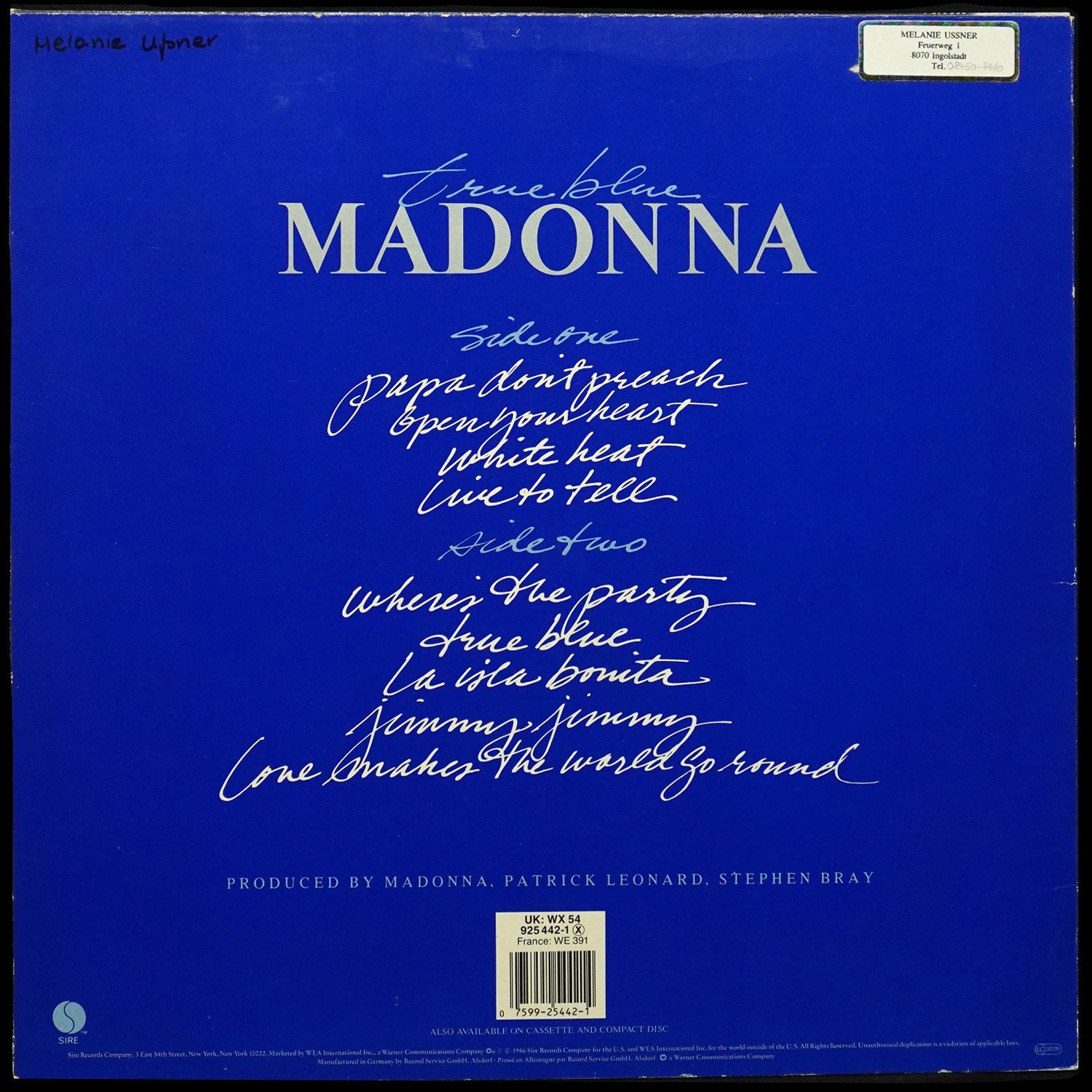 LP Madonna — True Blue фото 2