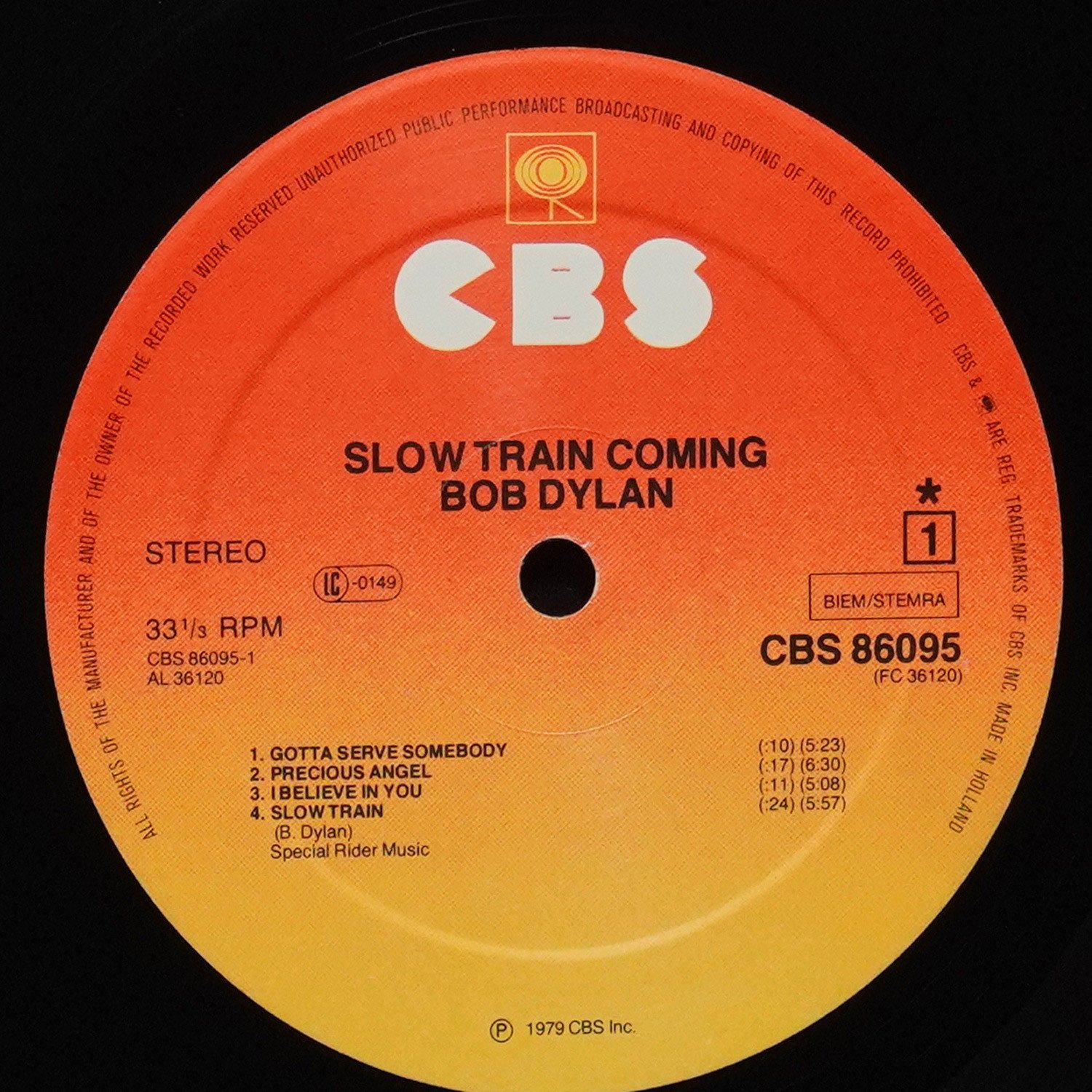 LP Bob Dylan — Slow Train Coming фото 3