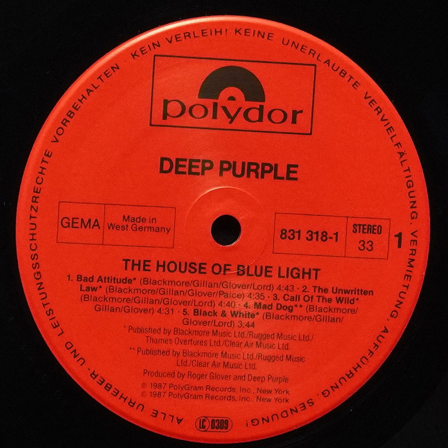 LP Deep Purple — House Of Blue Light фото 3