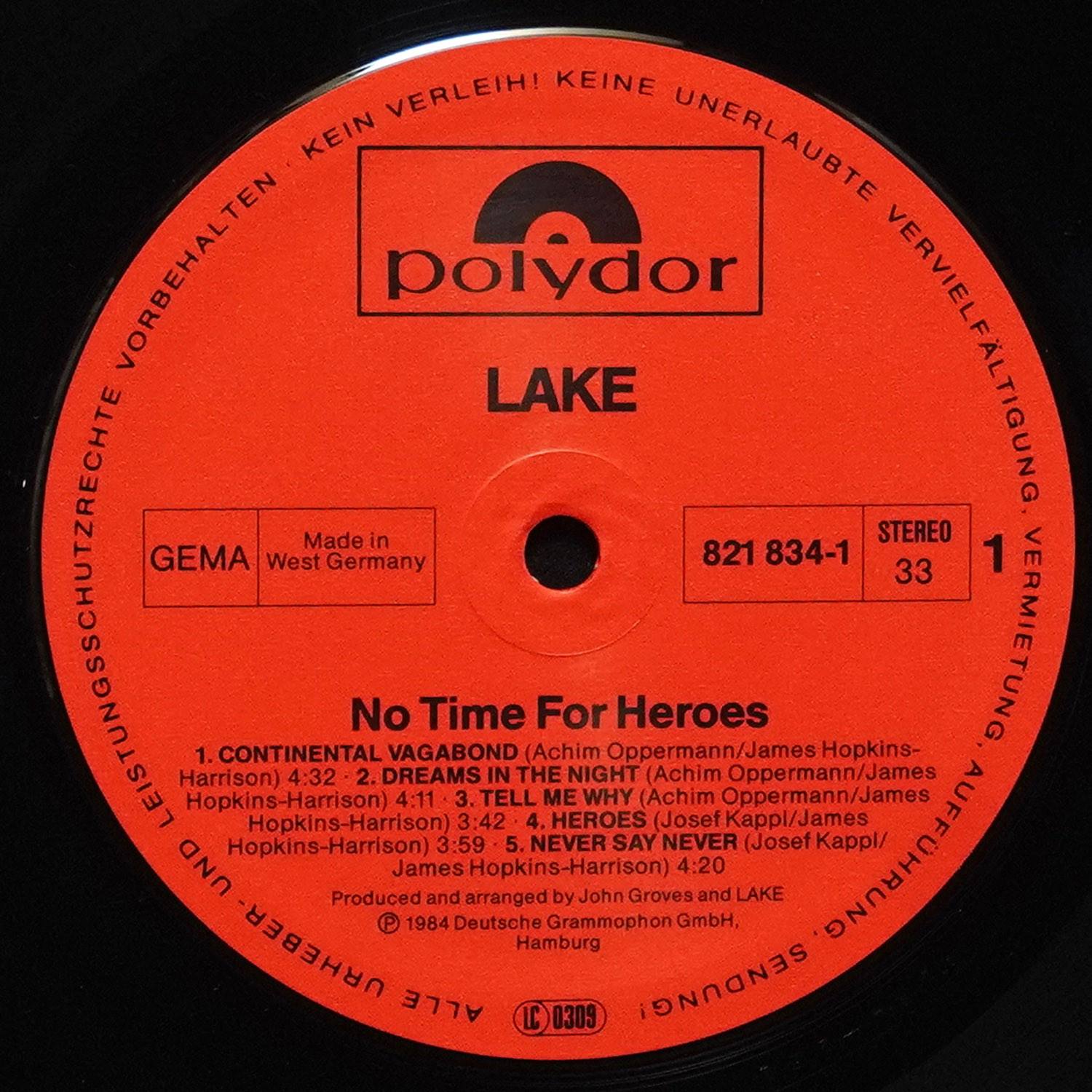 LP Lake — No Time For Heroes фото 2
