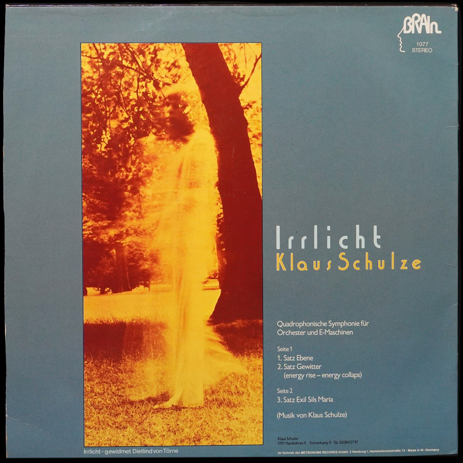 LP Klaus Schulze — Irrlicht фото 2
