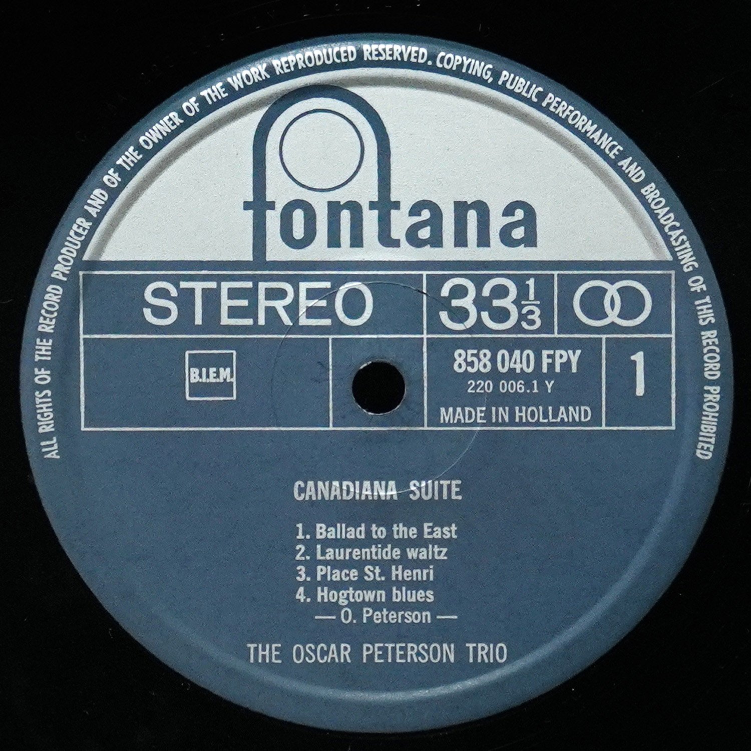 LP Oscar Peterson Trio — Canadiana Suite фото 2
