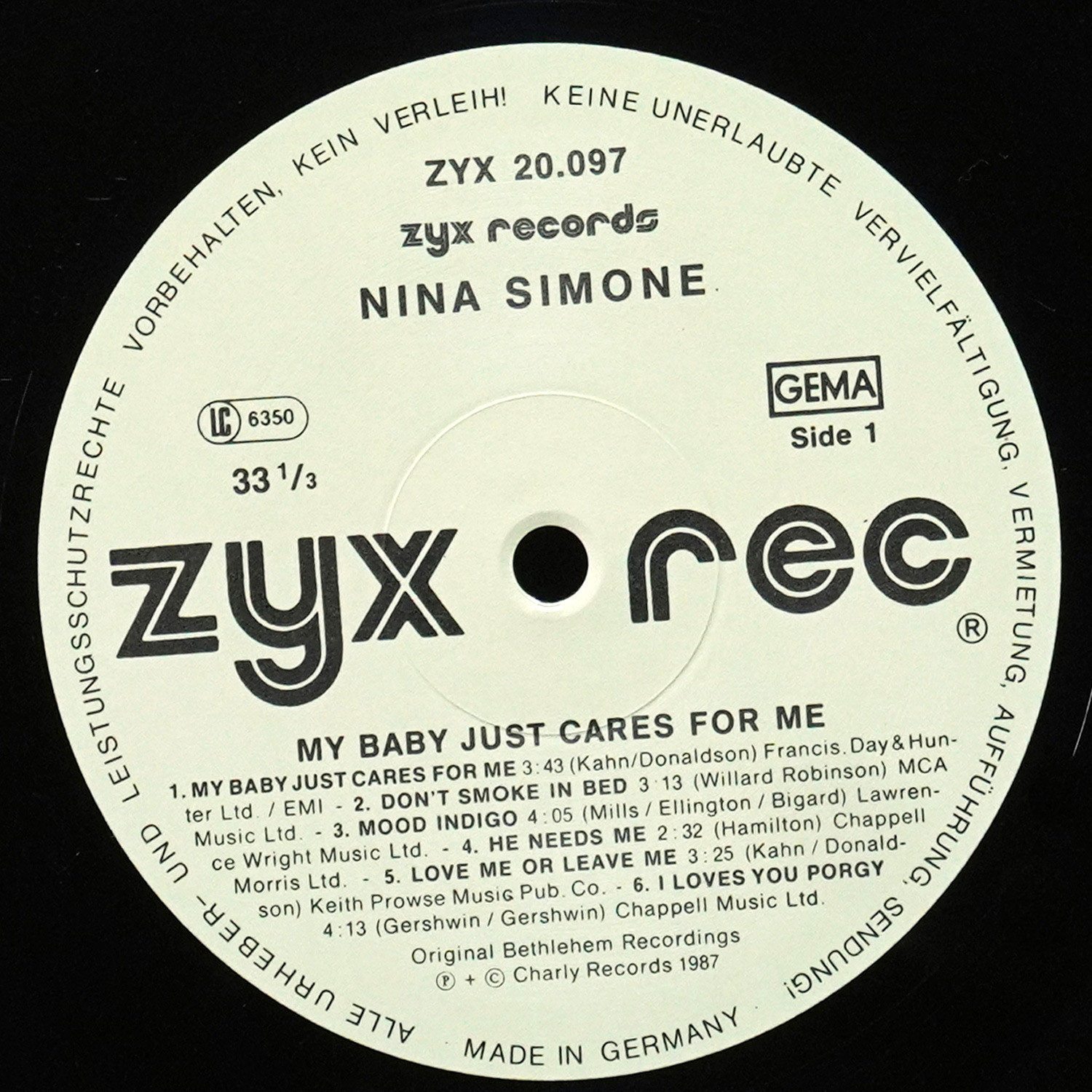 LP Nina Simone — My Baby Just Cares For Me фото 3