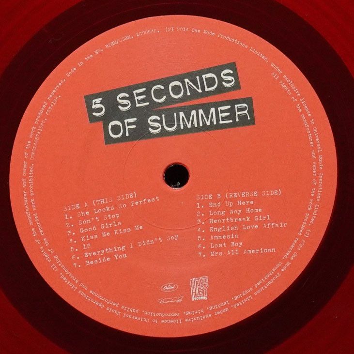 LP 5 Seconds Of Summer — 5 Seconds Of Summer (цветной винил) фото 3
