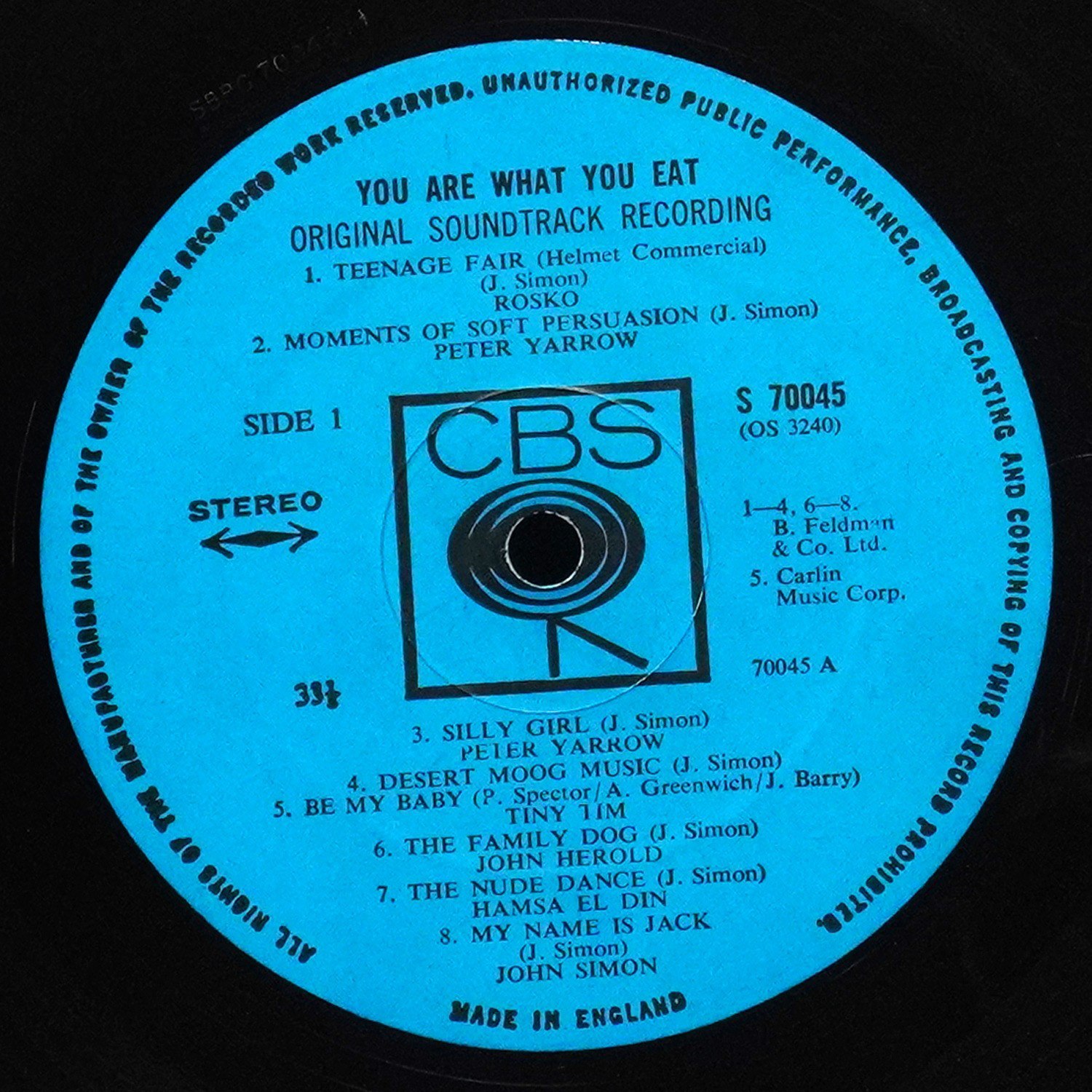 LP V/A — You Are What You Eat (Original Soundtrack Recording) фото 3