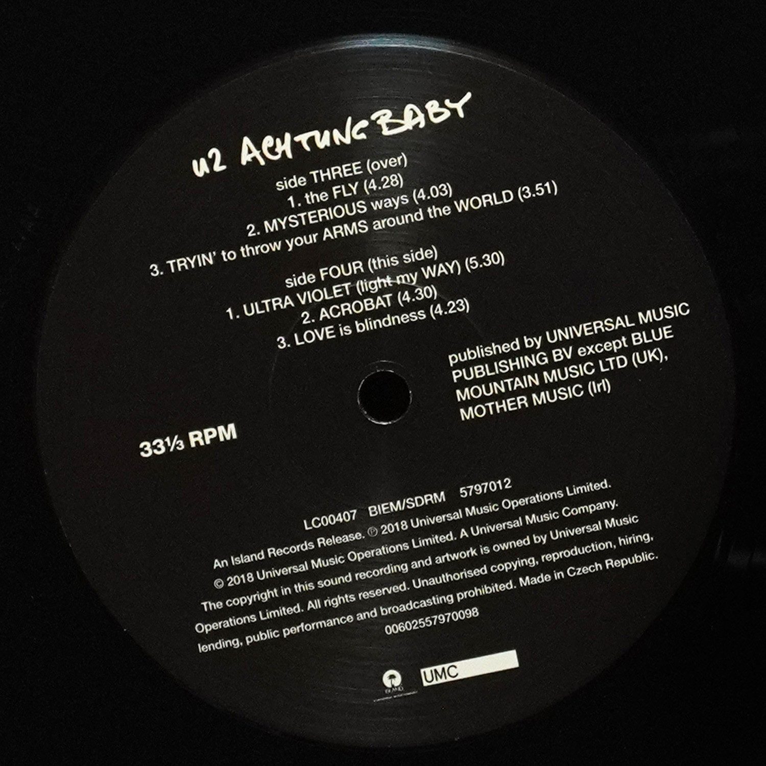 LP U2 — Achtung Baby (2LP) фото 5
