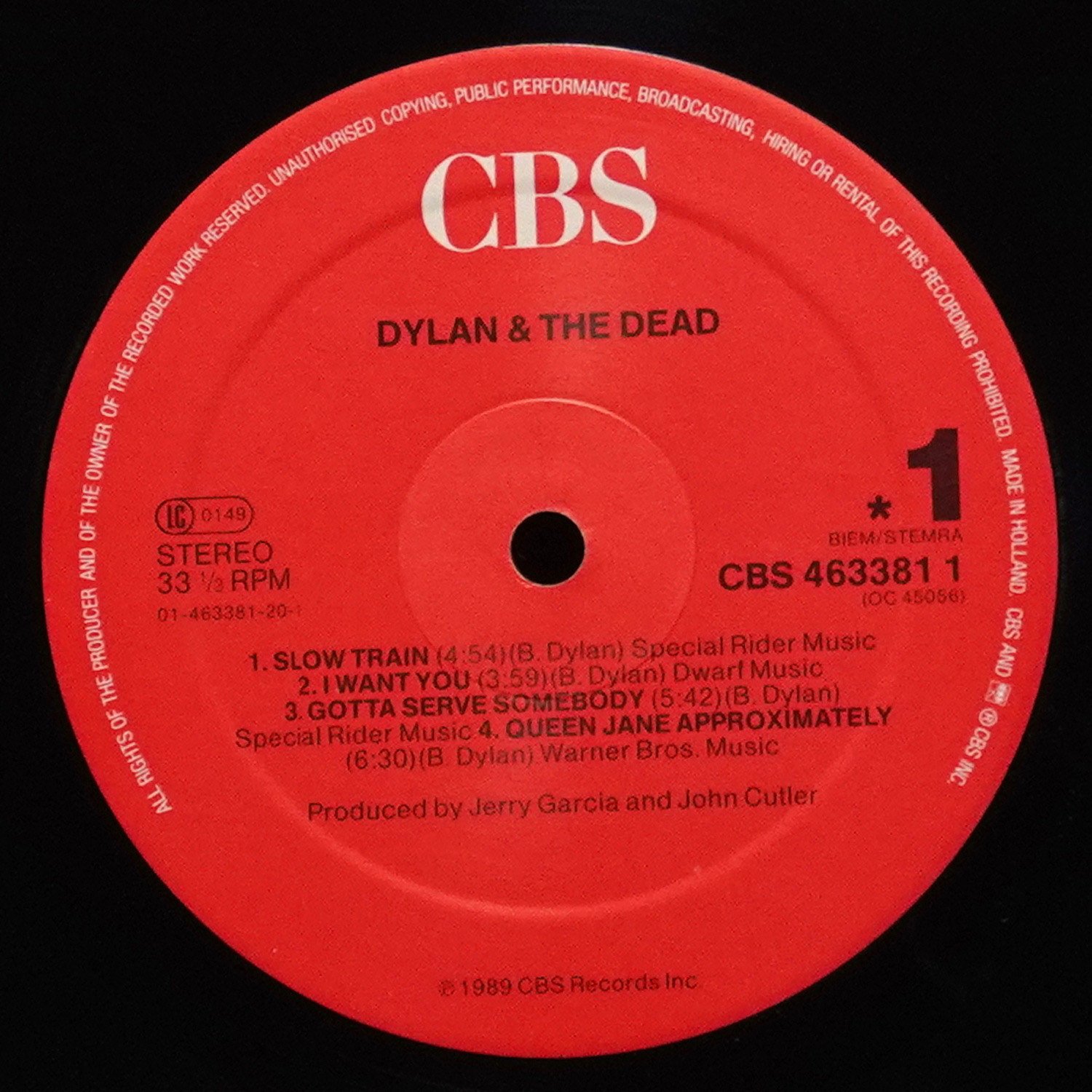 LP Bob Dylan — Dylan & The Dead фото 3