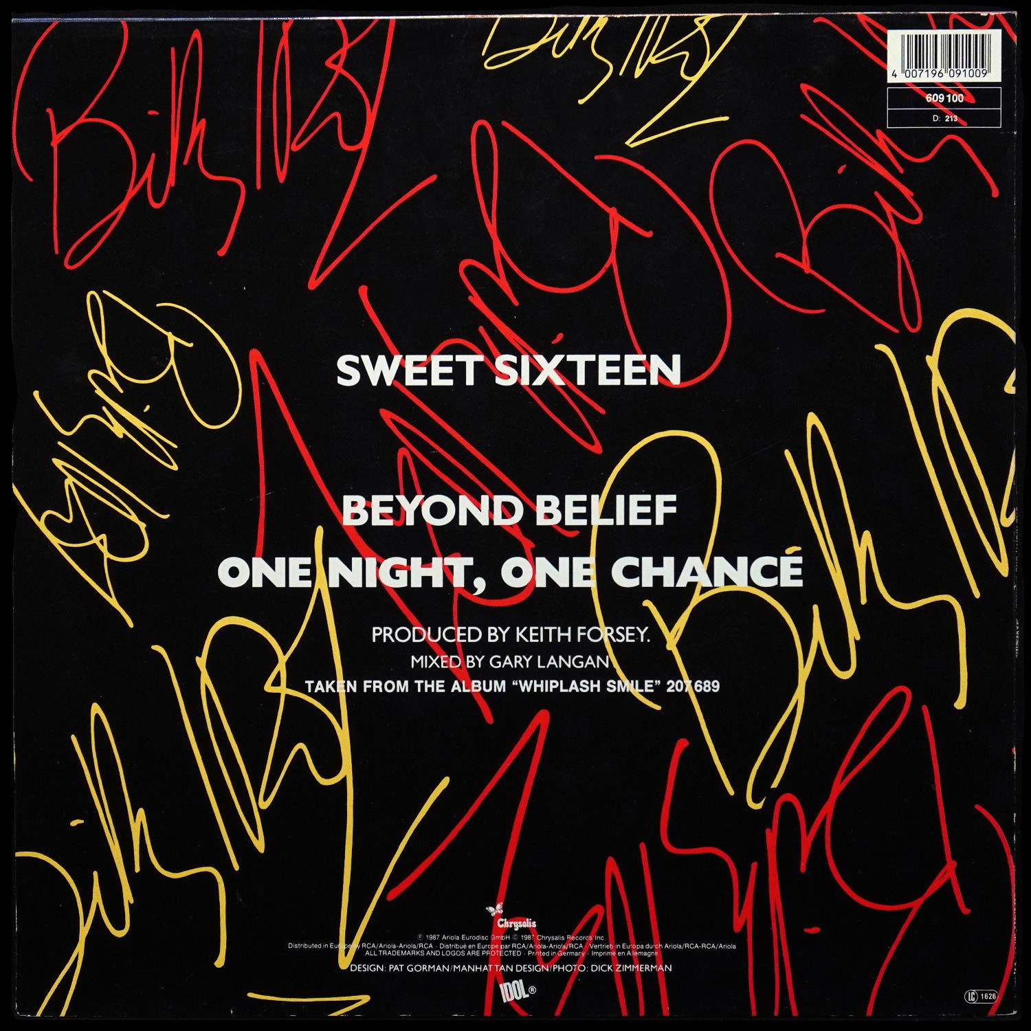 LP Billy Idol — Sweet Sixteen (макси сингл) фото 2