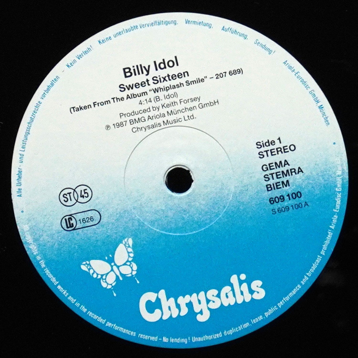 LP Billy Idol — Sweet Sixteen (макси сингл) фото 3