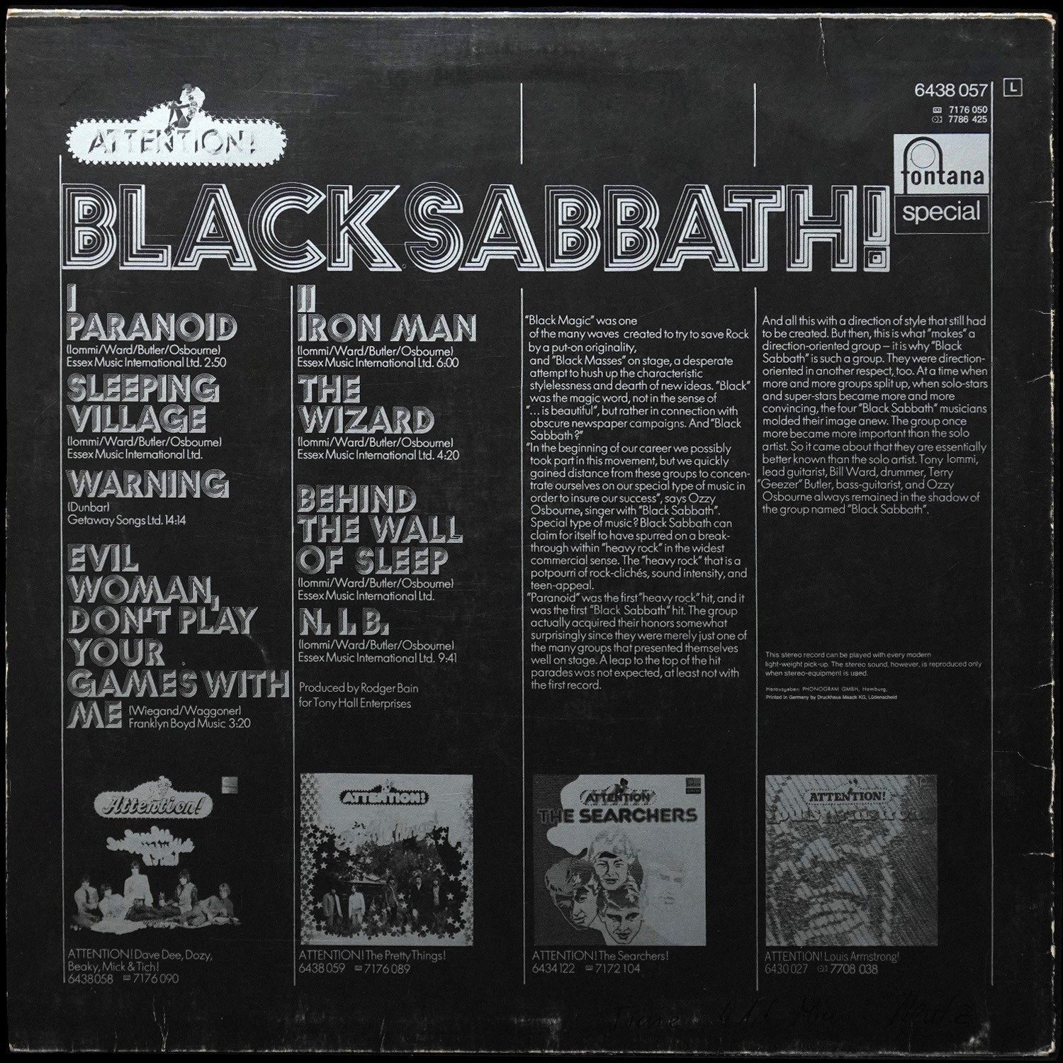 LP Black Sabbath — Attention! Black Sabbath! фото 2