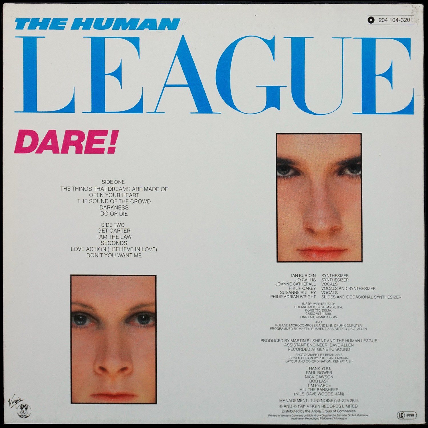 LP Human League — Dare фото 2