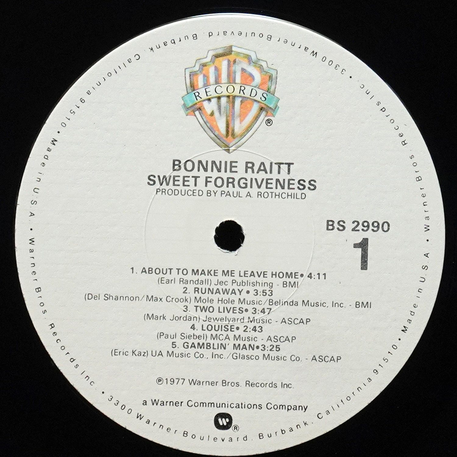 LP Bonnie Raitt — Sweet Forgiveness фото 2