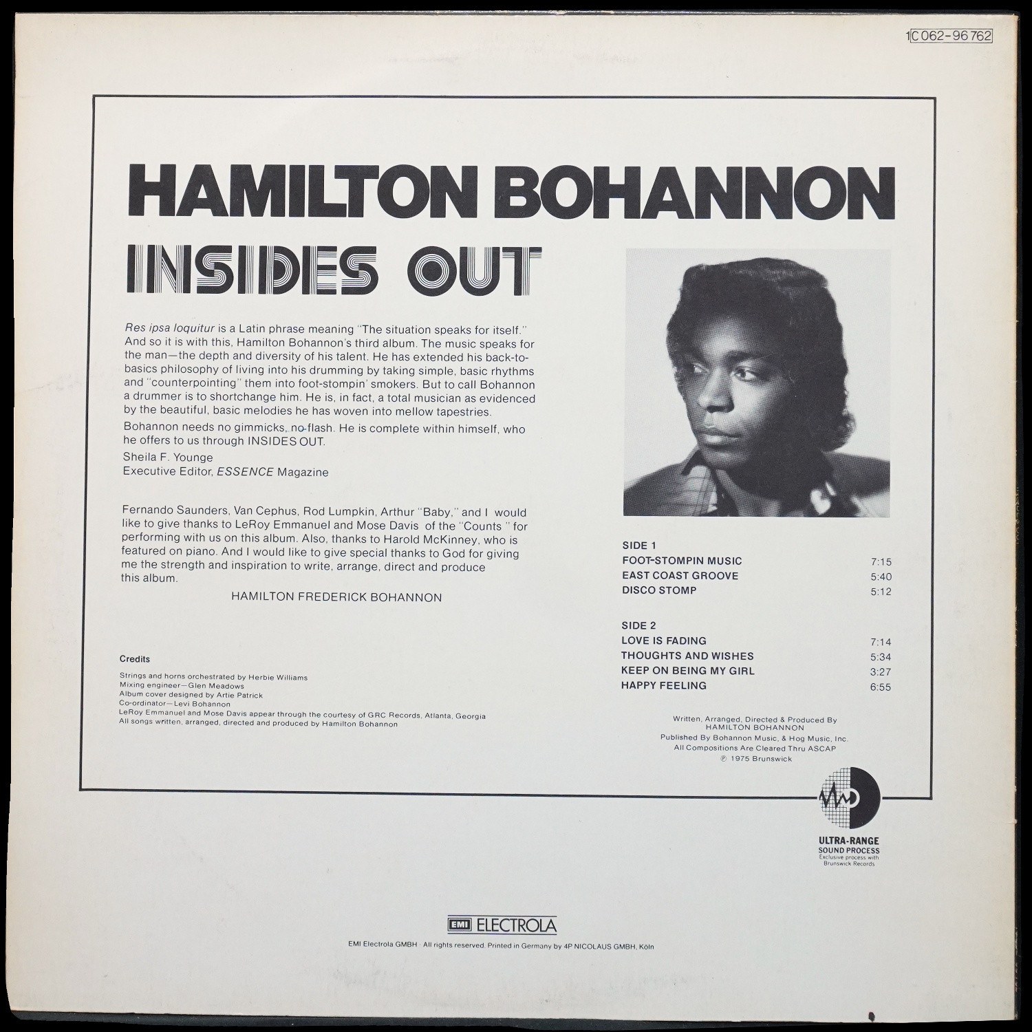 LP Hamilton Bohannon — Insides Out фото 2