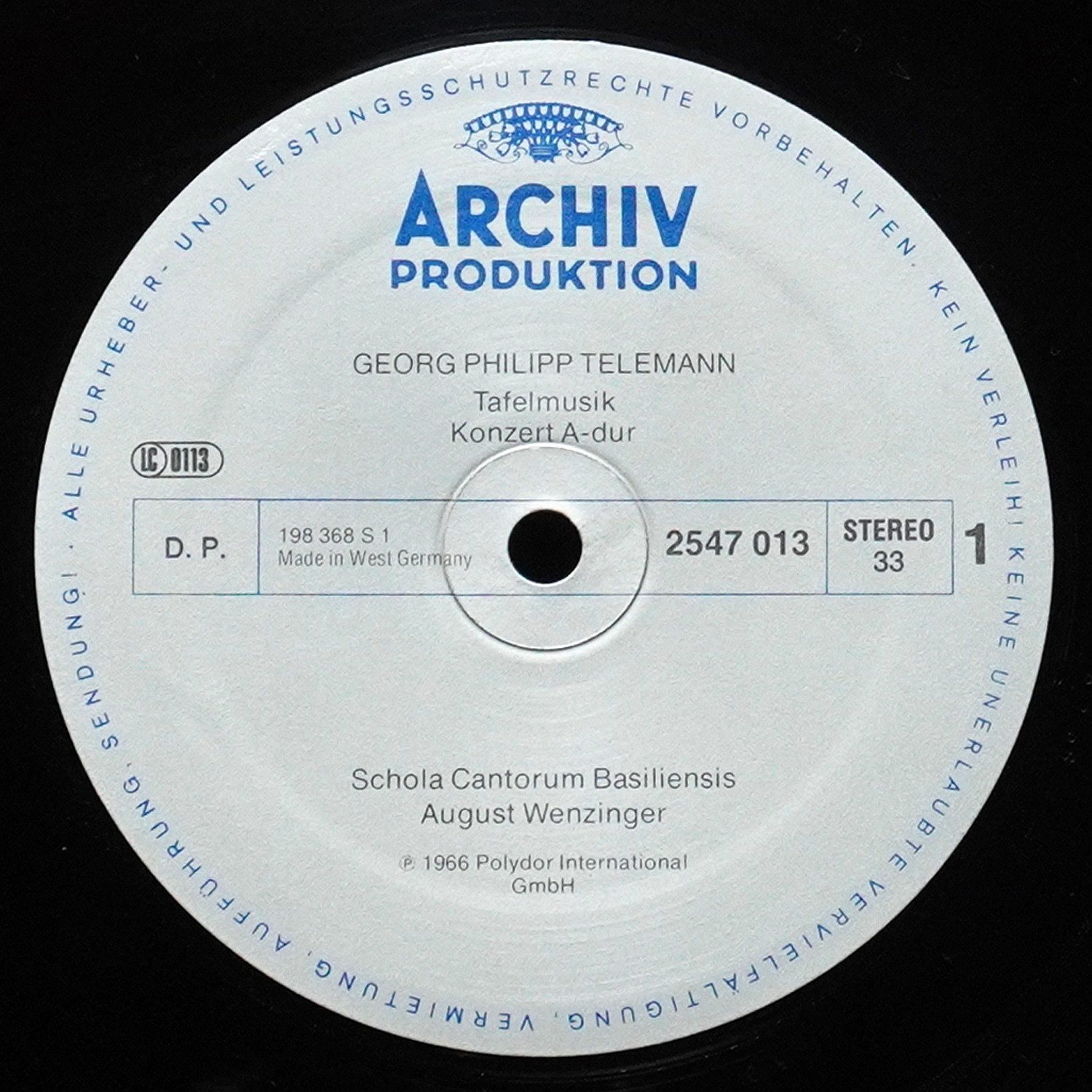 LP August Wenzinger — Telemann: Musique De Table фото 2