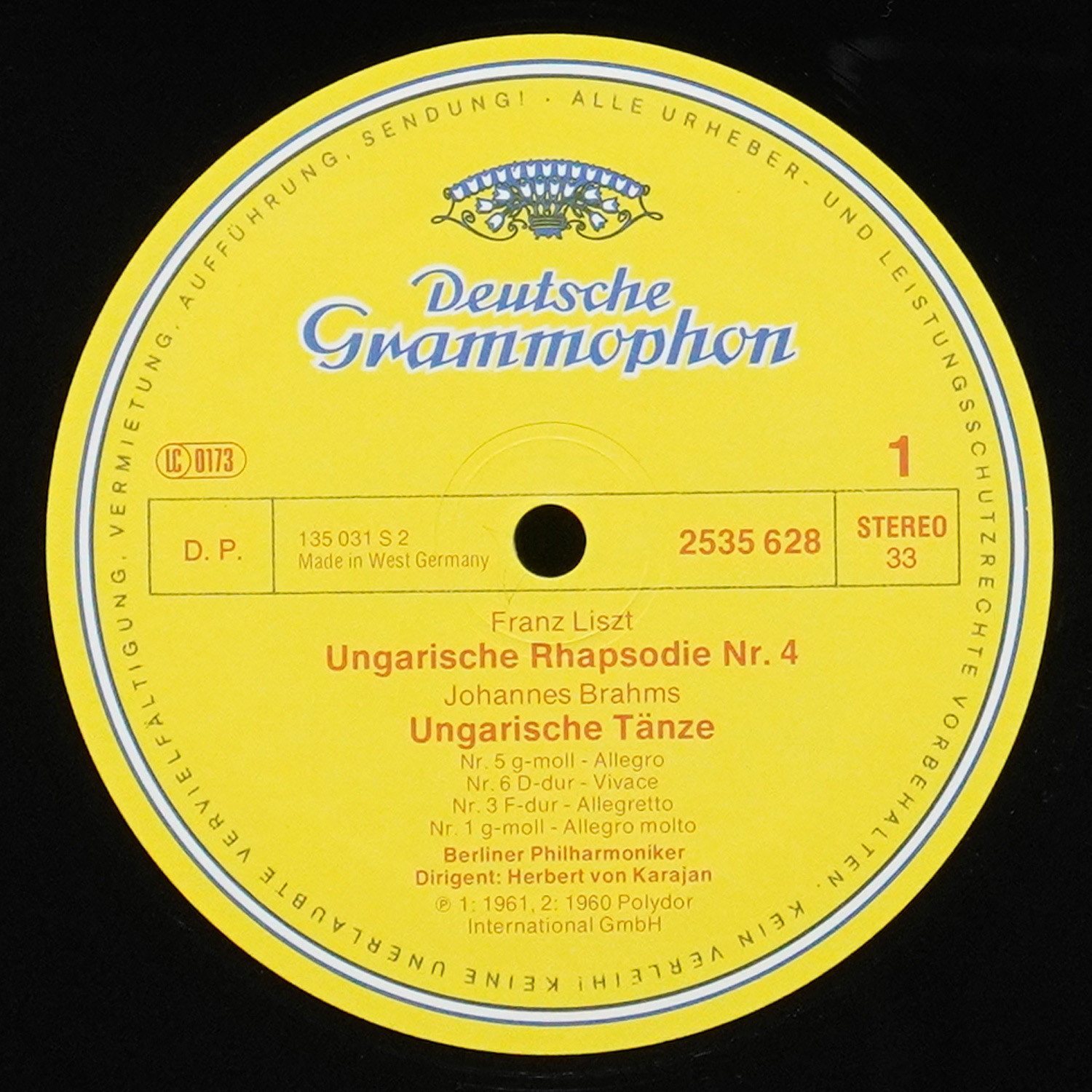 LP Herbert Von Karajan — Brahms: Ungarische Rhapsodie / Les Preludes / Ungarische Tanze фото 2