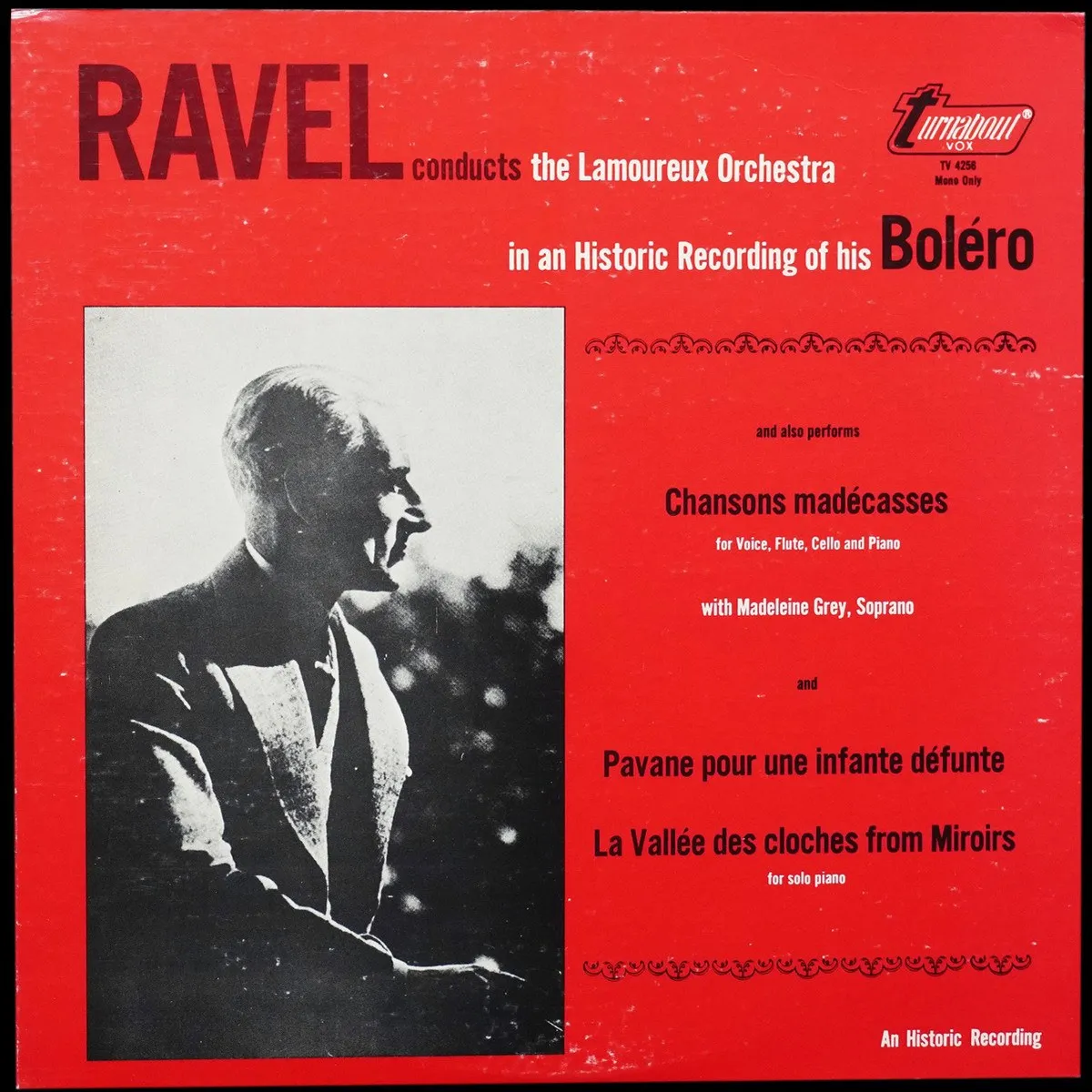LP Maurice Ravel — Bolero / La Vallee Des Cloches / Chansons Madecasses / Pavone Pour En Enfant Defunte (моно) фото