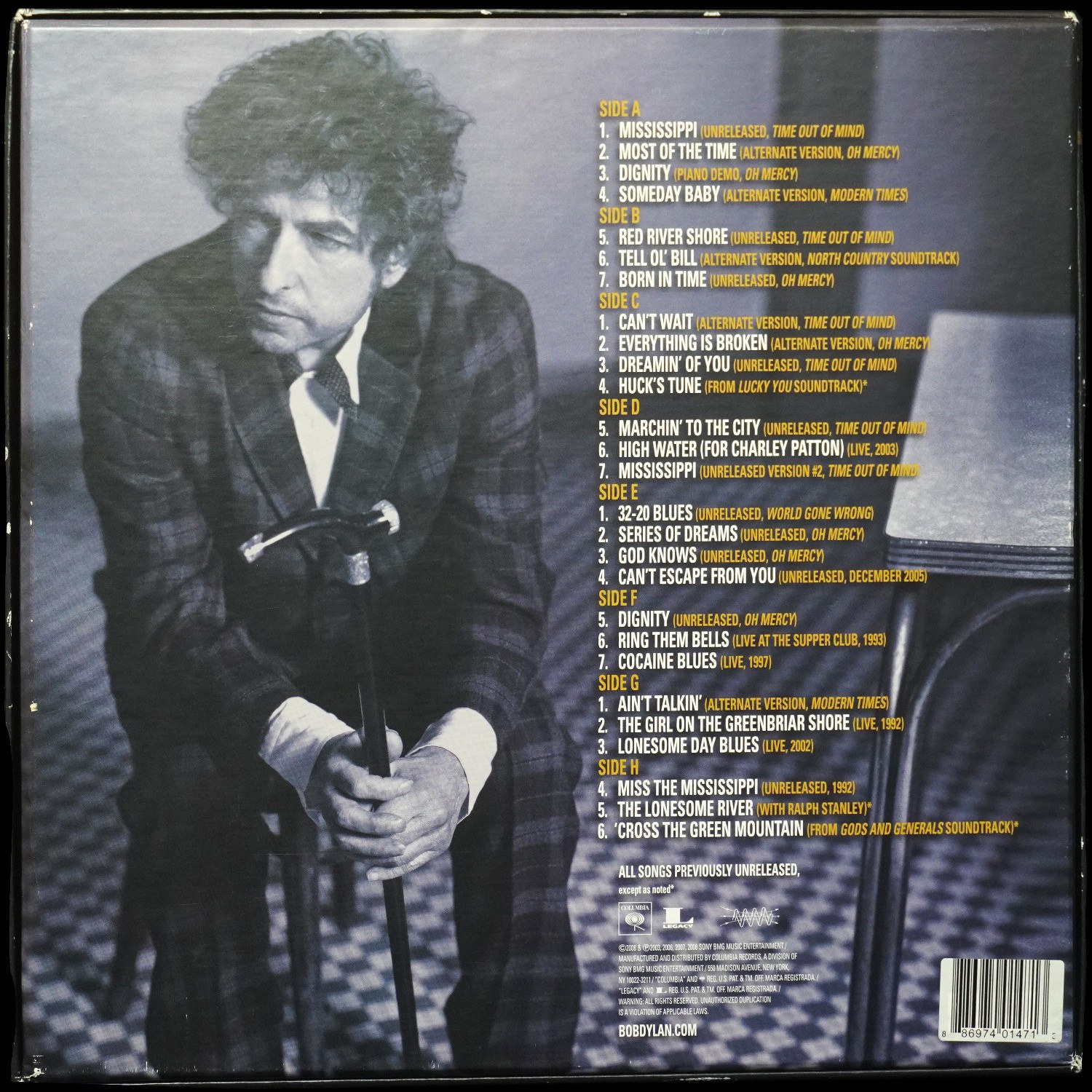 LP Bob Dylan — Tell Tale Signs (Rare And Unreleased 1989-2006) (4LP-бокс) фото 2
