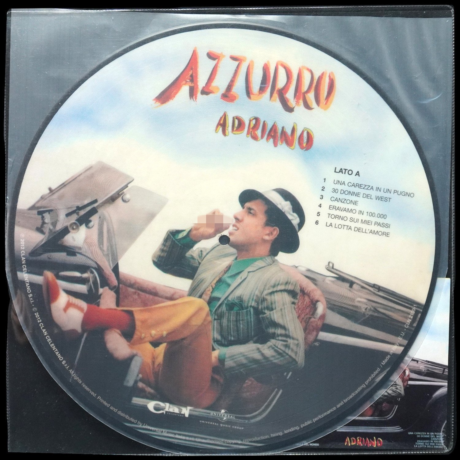 LP Adriano Celentano — Azzurro (picture disc (пикчер диск)) фото 2