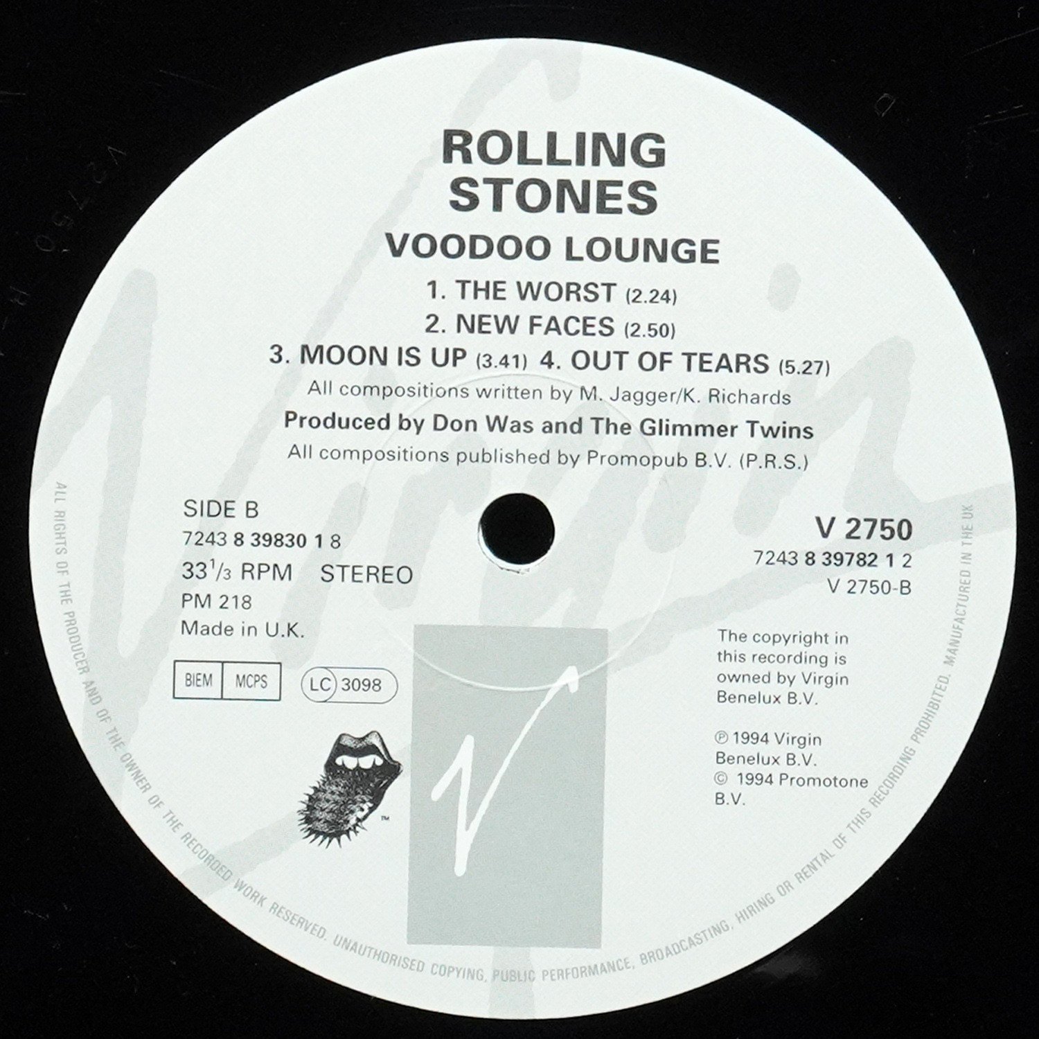 LP Rolling Stones — Voodoo Lounge (2LP) фото 4