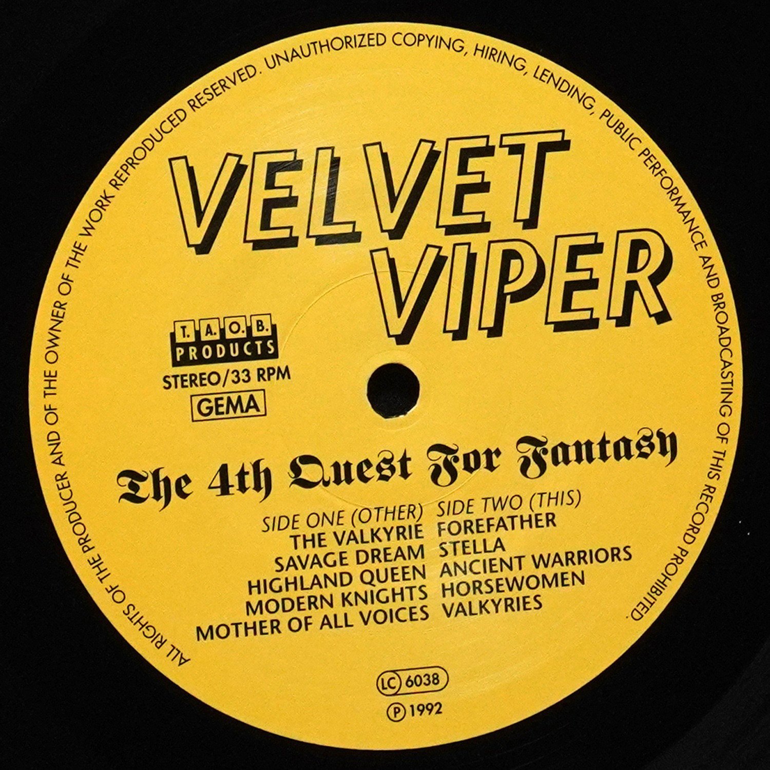 LP Velvet Viper — 4th Quest For Fantasy фото 3