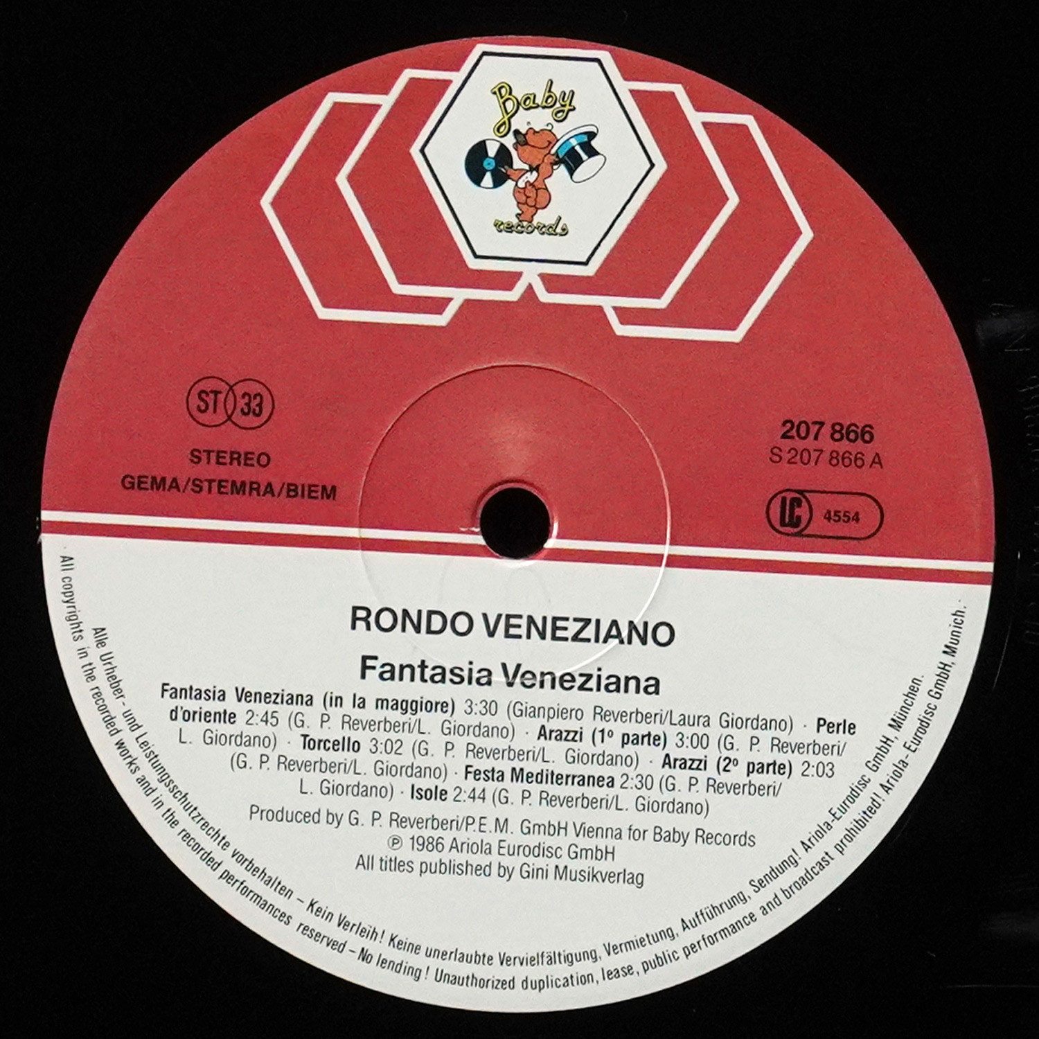LP Rondo Veneziano — Fantasia Veneziana фото 2