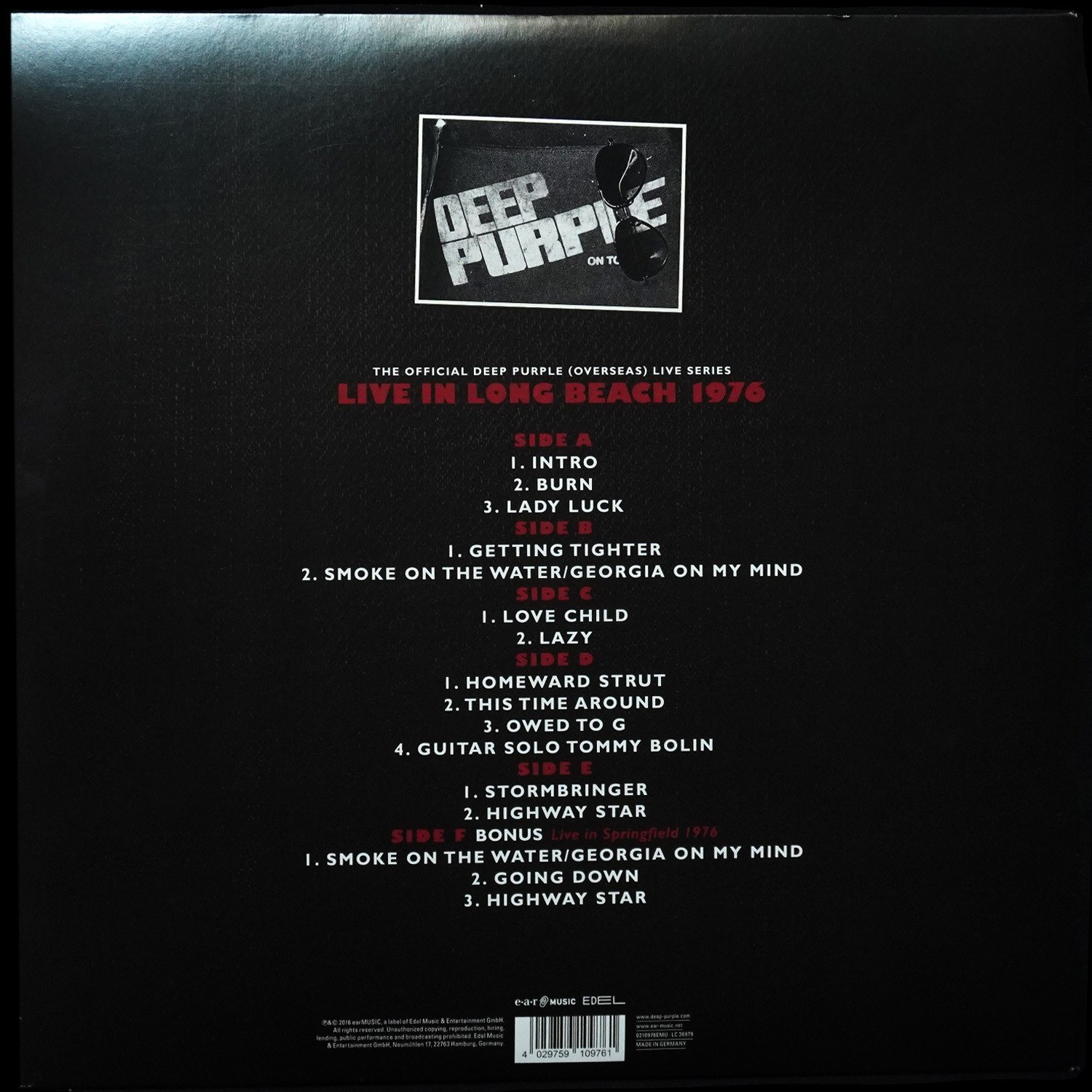 LP Deep Purple — Long Beach 1976 (3LP) фото 2