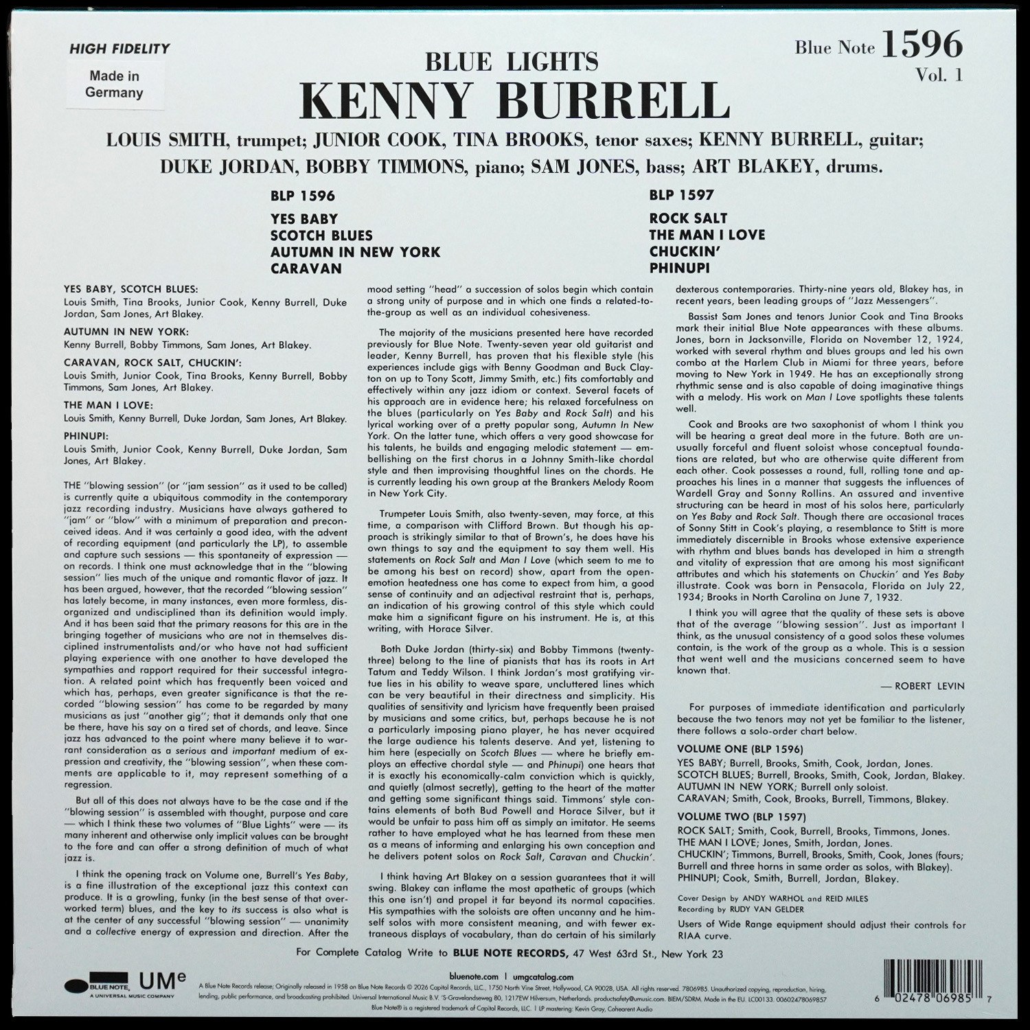 LP Kenny Burrell — Blue Lights (Volume 1) (моно) фото 2
