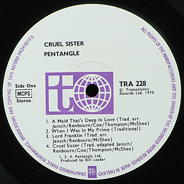 LP Pentangle — Cruel Sister фото 4