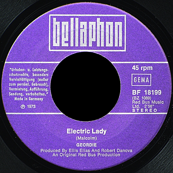 LP Geordie — Electric Lady (single) фото 2